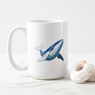 Mug Dessin d'une baleine à bosse mignonne nageant