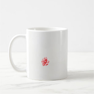 Mug dessin d'une fleur rouge sur un arrière - plan bla