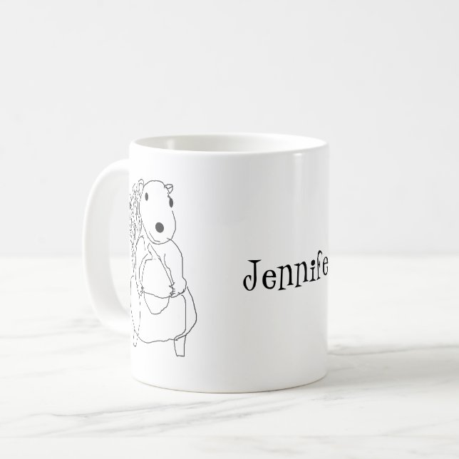 Mug - Dessin et nom de l'écureuil (Devant gauche)