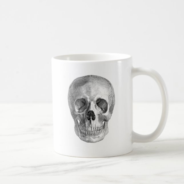 Mug Dessin frontal de vue d'un crâne humain (Droite)