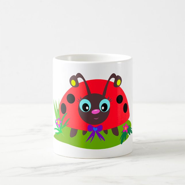 Mug Dessin Ladybug Bow and Flowers (Créateur téléchargé)