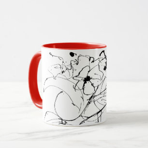 Mug Dessin Plante Abstrait