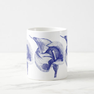 Mug Dessin vintage calla fleur illustrée