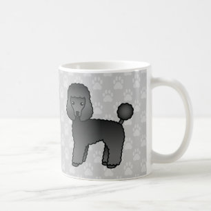 Mug Dessins animés de chien caniche jouet noir sur fon