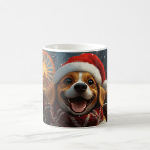 Mug Dessous de verre à rouleaux de chien beagle Noël
