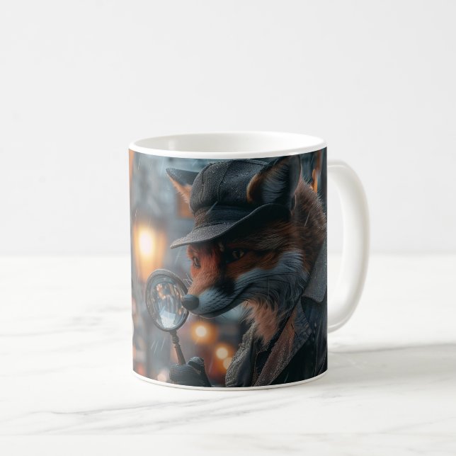 Mug Détecteur de renard simple dans un cadre plus noir (Devant droit)