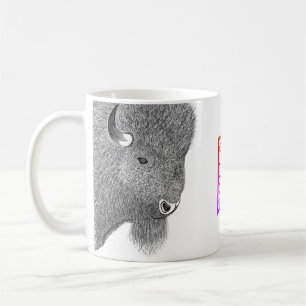 Mug Deux bisons avec un logo créatif