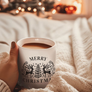 Mug Deux Cerfs Joyeux Noël Noir