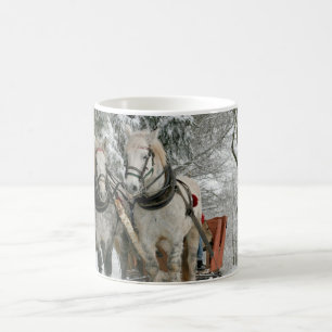 Mug Deux Chariot Blanc Forêt de Neige