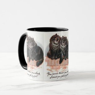 Mug Deux chats noirs chanceux peint par Louis Wain