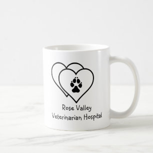 Mug Deux Coeurs Aiment les animaux Empreinte personnal