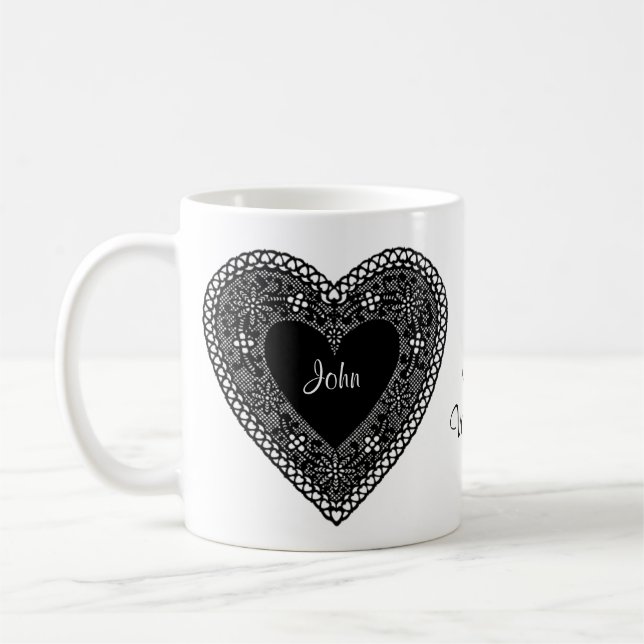 Mug Deux Coeurs-Deux Noms Soit Ma Valentine (Gauche)