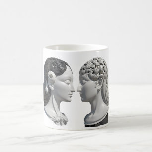 Mug deux éléments de tête opposés du cerveau et du coe