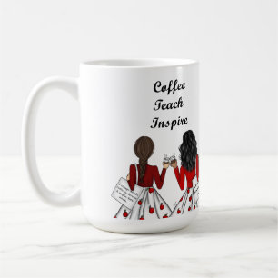 Mug Deux enseignants du primaire : Café, Enseigner, In