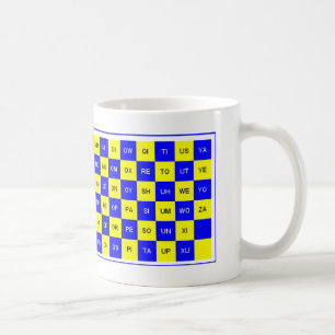 Mug Deux lettres Mot Bleu et Jaune Anglais