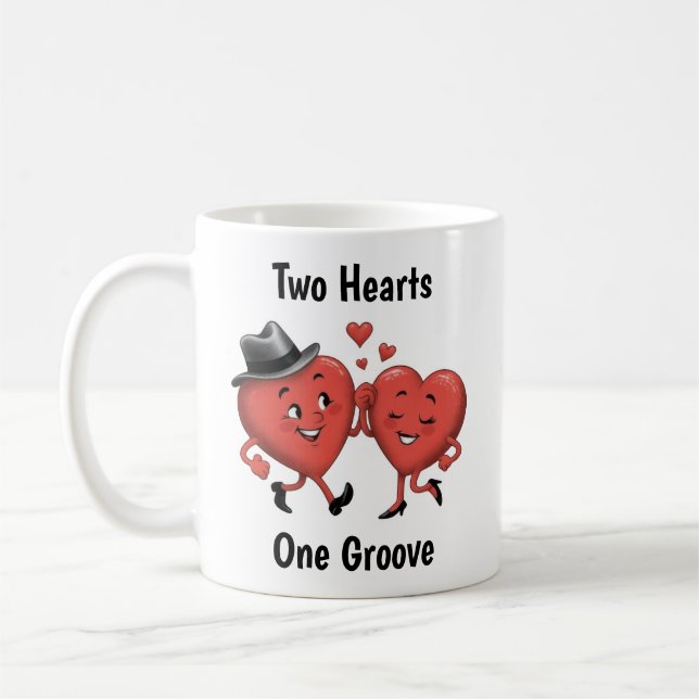 Mug Deux mignons Coeurs d'amour Valentine's (Gauche)