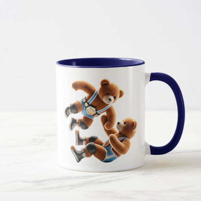 Mug Deux oursons à l'entraînement de lutte. (Droite)