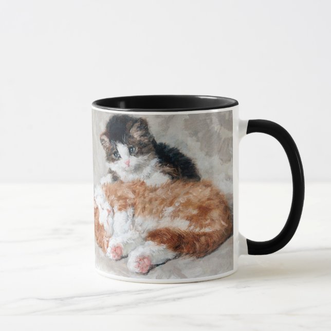 Mug Deux paires de chatons doux par Henriette Ronner-K (Droite)