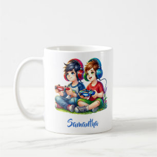 Mug Deux petits garçons jouant au jeu vidéo avec des é