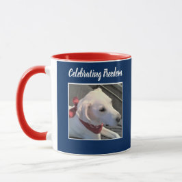 Mug Deux Photo Juillet 4 Rouge Blanc Bleu Mocre Chien