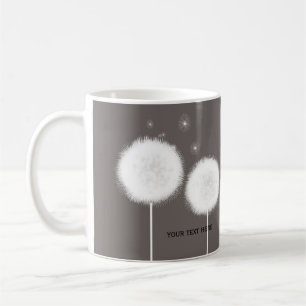 Mug Deux Pissenlits Taupe Rustique Café Thé