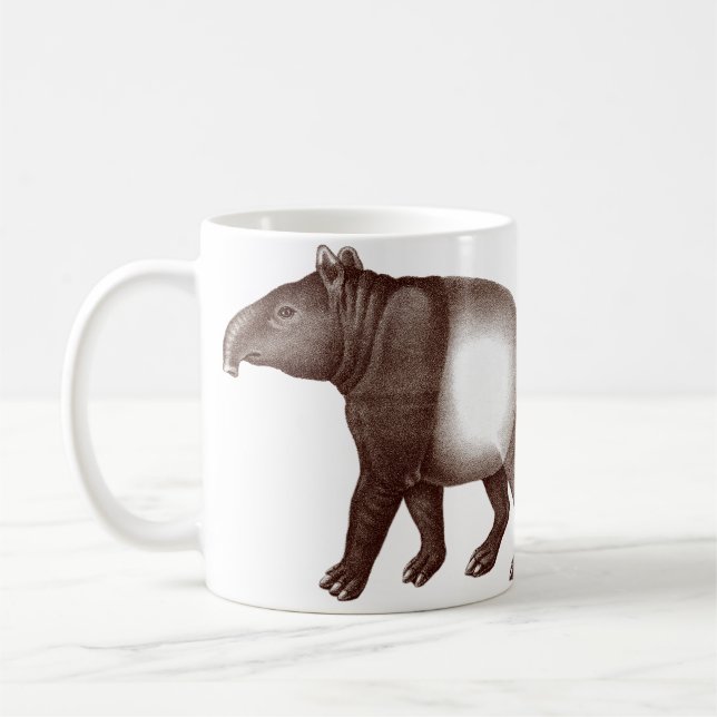 Mug Deux Tapirs de café malais ou asiatiques (Gauche)