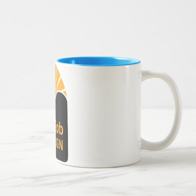 Mug deux tons bleu clair 45 cl (Droit)