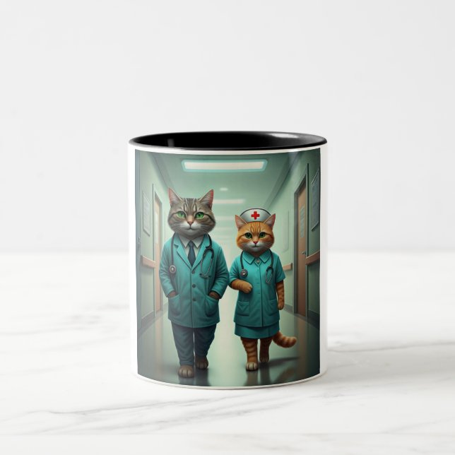 Mug Deux Tons Répondants Félin (Centre)