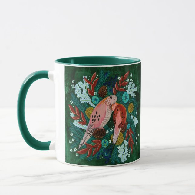 Mug Deux tourterelles Noël (Gauche)