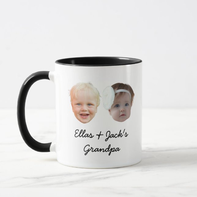 Mug Deux Visage de bébé Cadeau photo personnalisé Gran (Gauche)