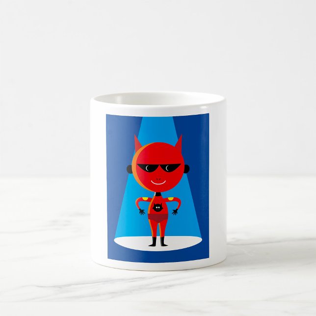 Mug Devil Superhero caractère gras rouge et bleu (Créateur téléchargé)