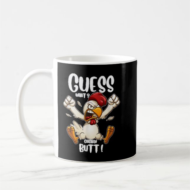 Mug Devinez ce poulet amusant Plaisanterie Design de p (Gauche)