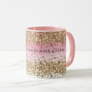 Mug Devis de Parties scintillant Gold Sparkle Pink Omb