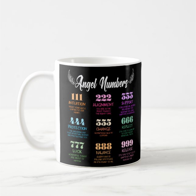 Mug Devis de tendance des numéros d'anges (Gauche)