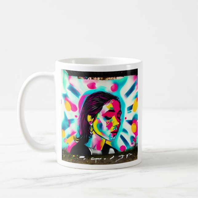 Mug Devis inspirant | Graffiti Art Woman (Gauche)