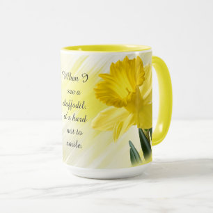 Mug  Devis :  "Quand je vois une jonquille..."  Pics d