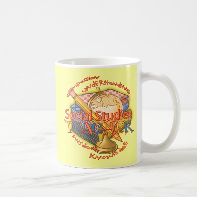 Mug Devise de professeur d'études sociales (Droite)