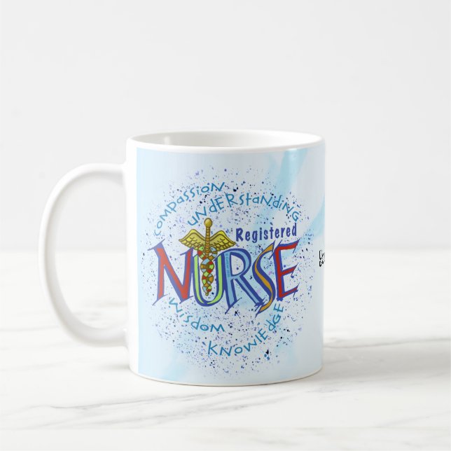 Mug Devise d'infirmière diplômée (Gauche)