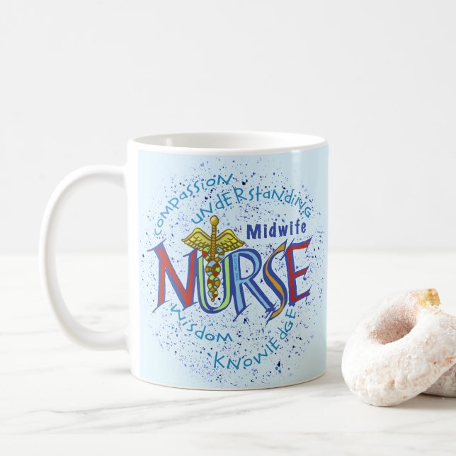 Mug Devise d'infirmière sage-femme (Avec donut)