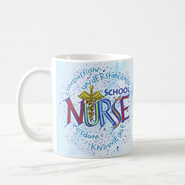 Mug Devise d'infirmière scolaire (Gauche)
