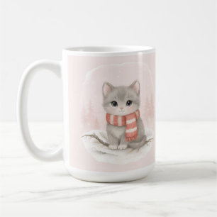 Mug d'hiver personnalisé avec un chaton mignon