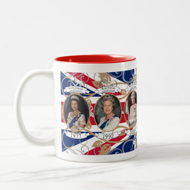Mug d'hommage au jubilé royal - Reine Elizabeth II (Gauche)