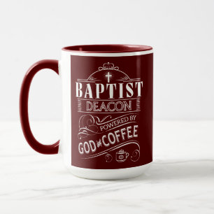 Mug Diacre baptiste, actionné par Dieu et le café