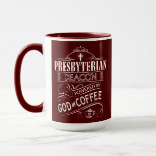 Mug Diacre presbytérien, actionné par Dieu et le caf
