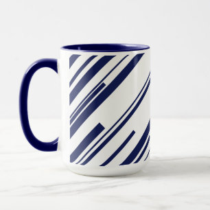 Mug Diagonales en bleu et blanc