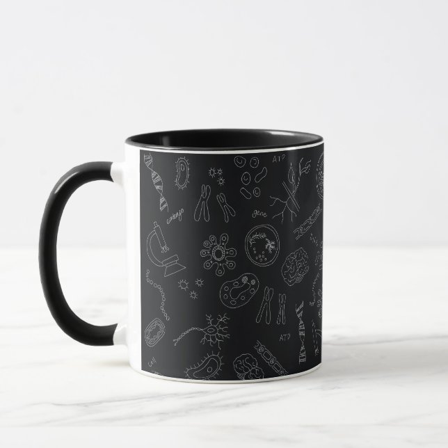 Mug Diagramme de biologie motif blanc sur noir (Gauche)