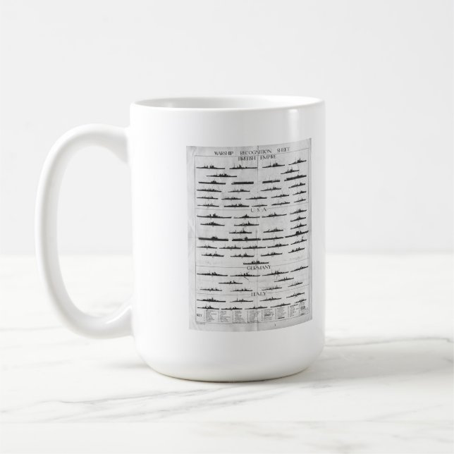 Mug Diagramme de reconnaissance de cuirassé de marine (Gauche)