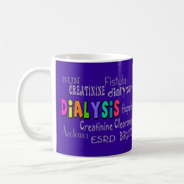Mug Dialyse Terminologie Cadeaux Porte - clé pourpre a (Gauche)