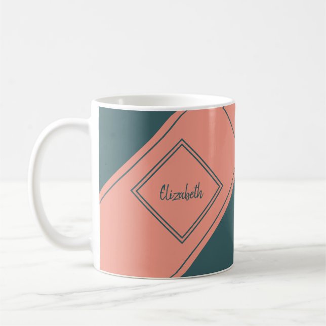 Mug Diamant géométrique simple et diagonale moderne (Gauche)