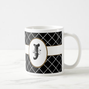 Mug Diamant noir décoré d'un monogramme